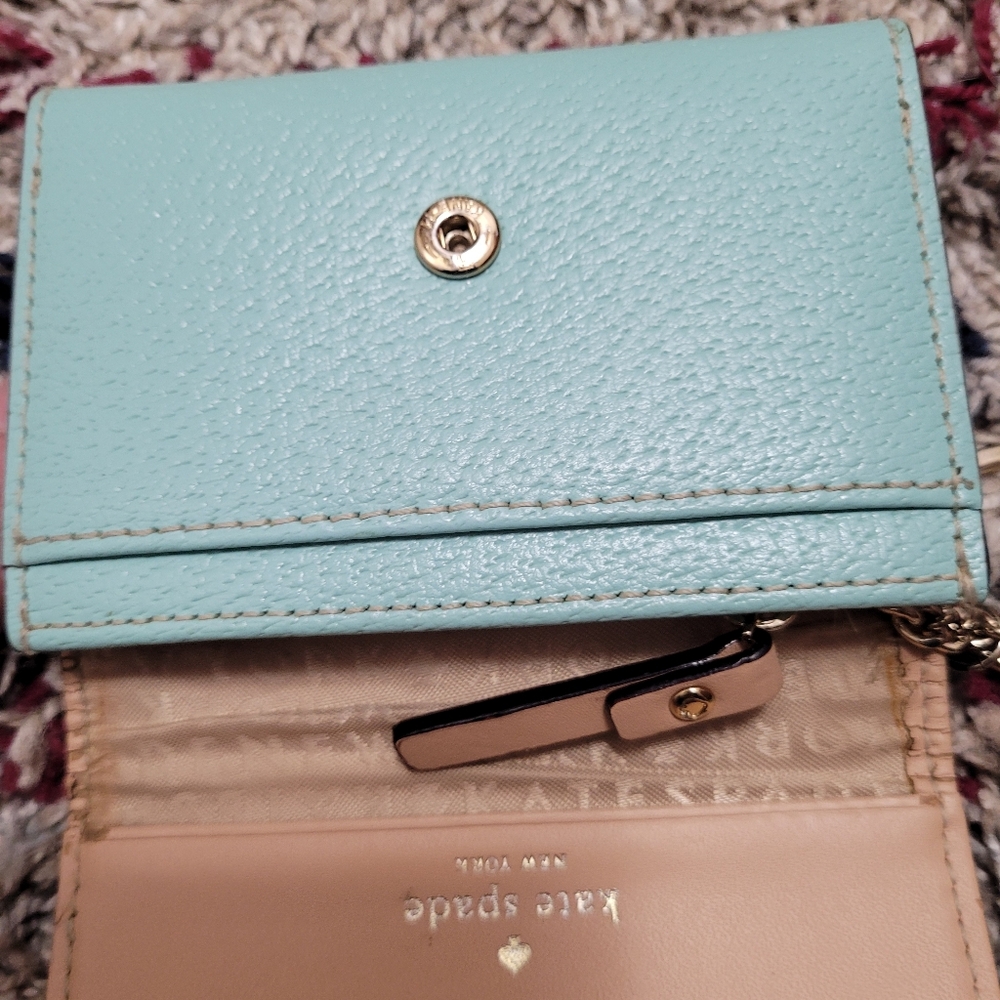 Kate Spade Teal Leather Compact Wallet - Picture 9 of 12